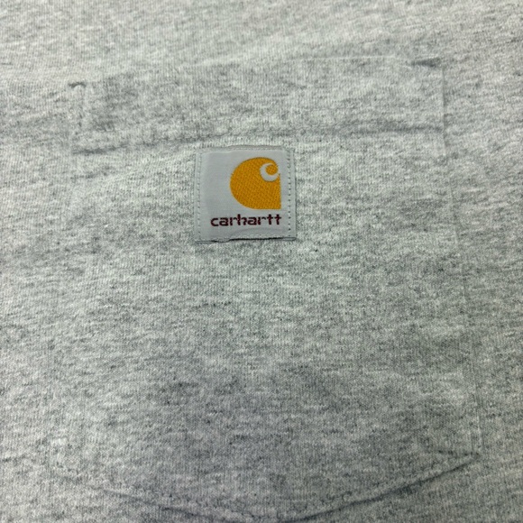 Carhartt Men’s XL Grey Classic Tee Shirt Front Pocket Work Tough Cotton Blend - Picture 3 of 8
